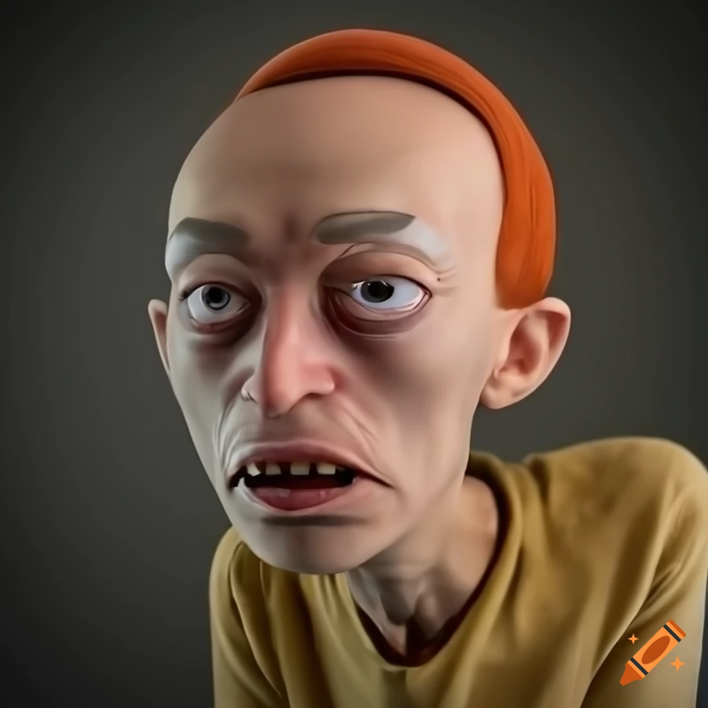 Photorealistic human Morty character