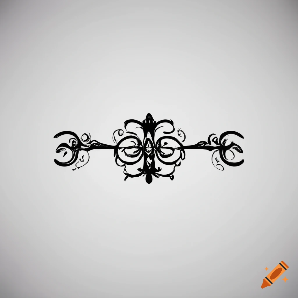 Simple Victorian ornament divider line on white background