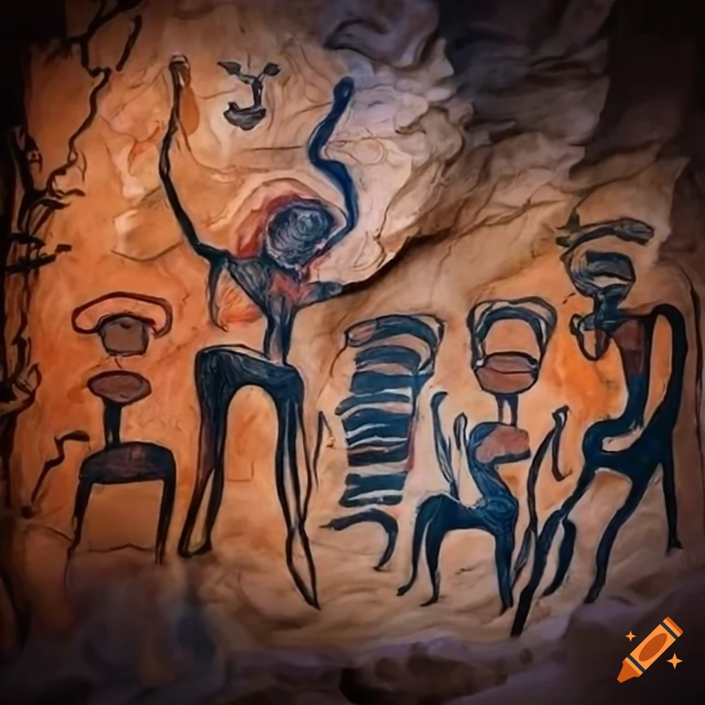 Ancient tribe cave painting