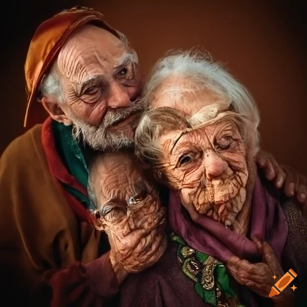 Group of senior individuals in hippie attire