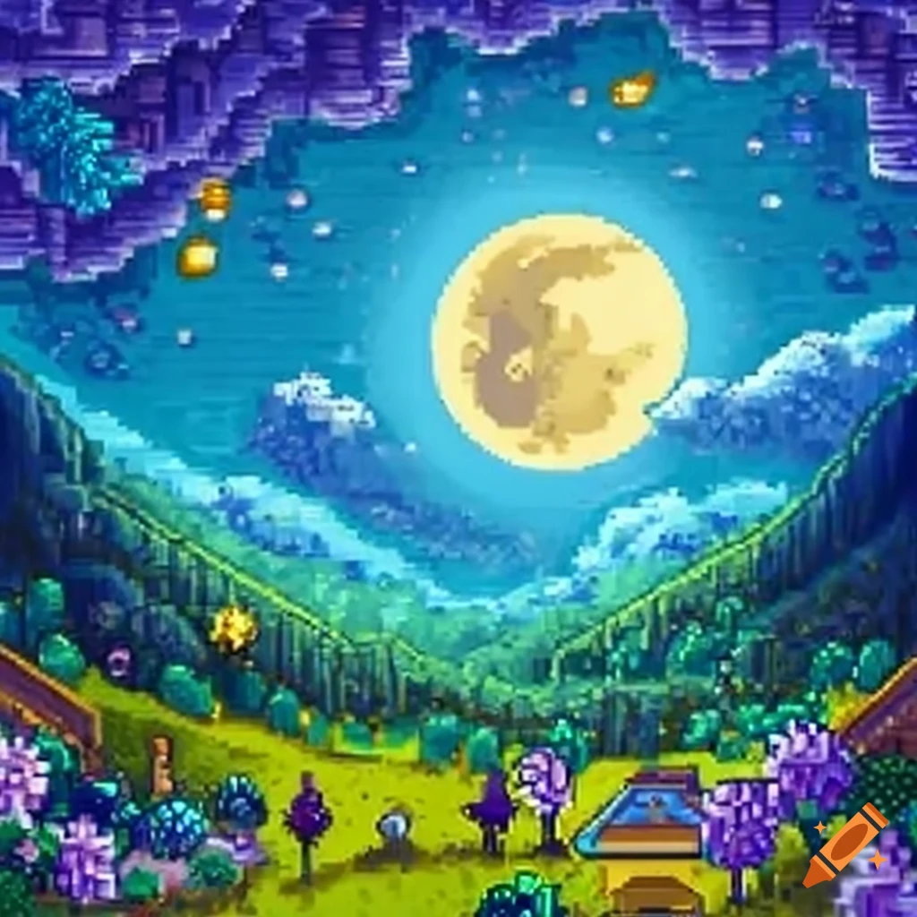 Stardew valley on the moon on Craiyon