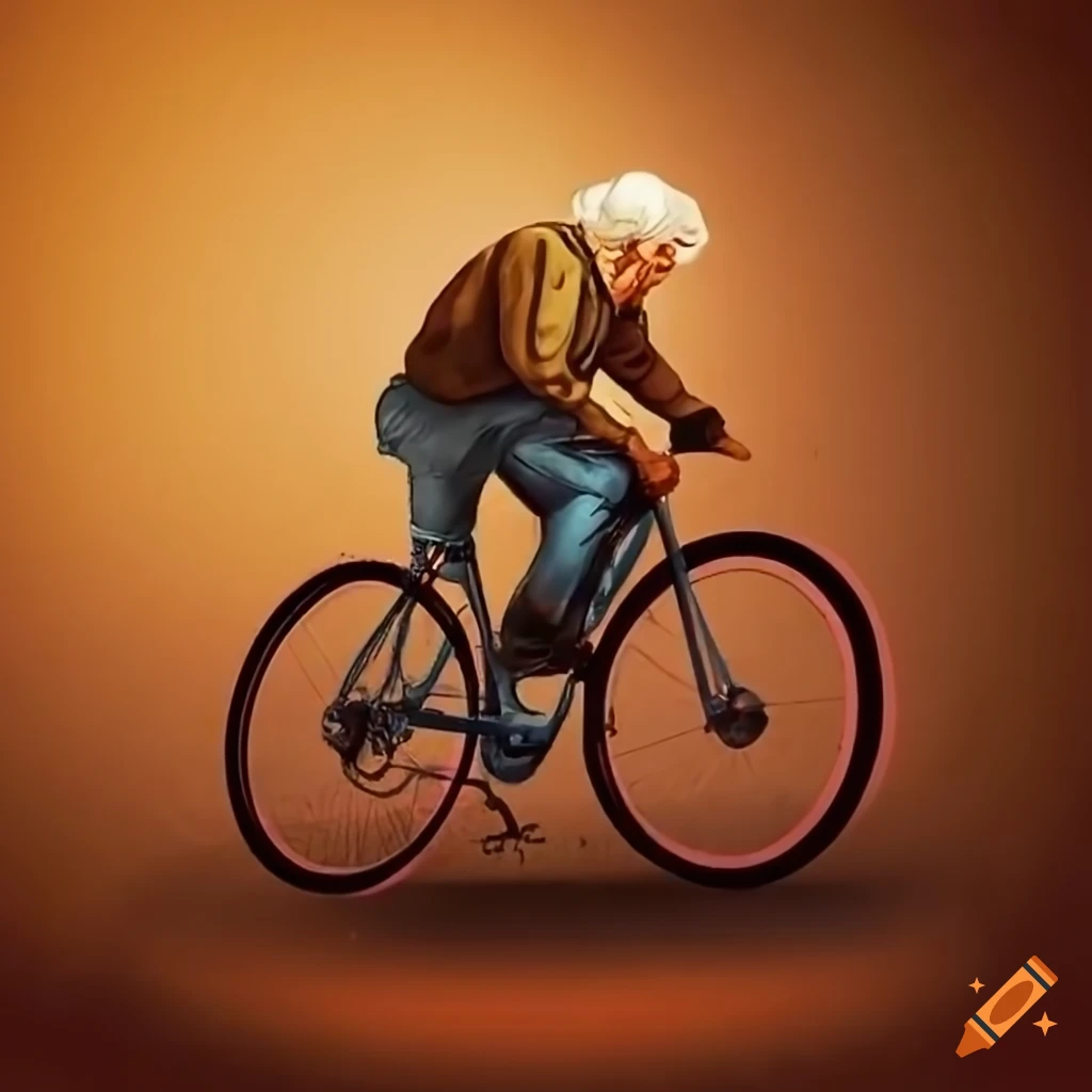 Grandfather riding a gravel bike logo