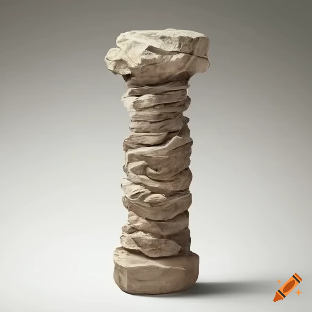 Stone column in a natural setting