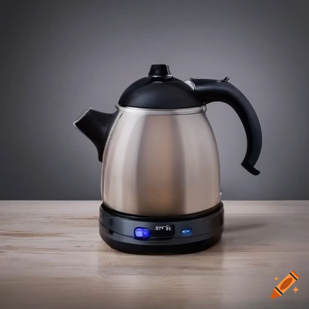 Boiling electric kettle on the table