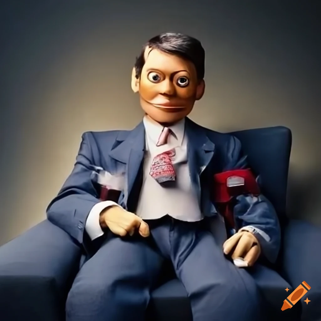 Satirical image of rep dr ronny jackson as a ventriloquist dummy with