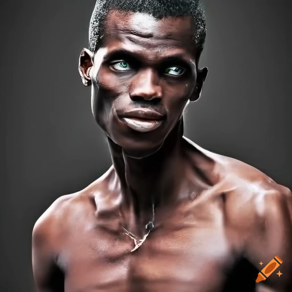 African man in black boxing attire