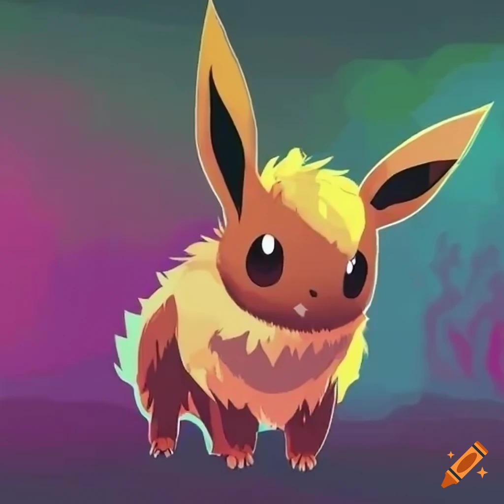 Eevee in the middle of evolution process