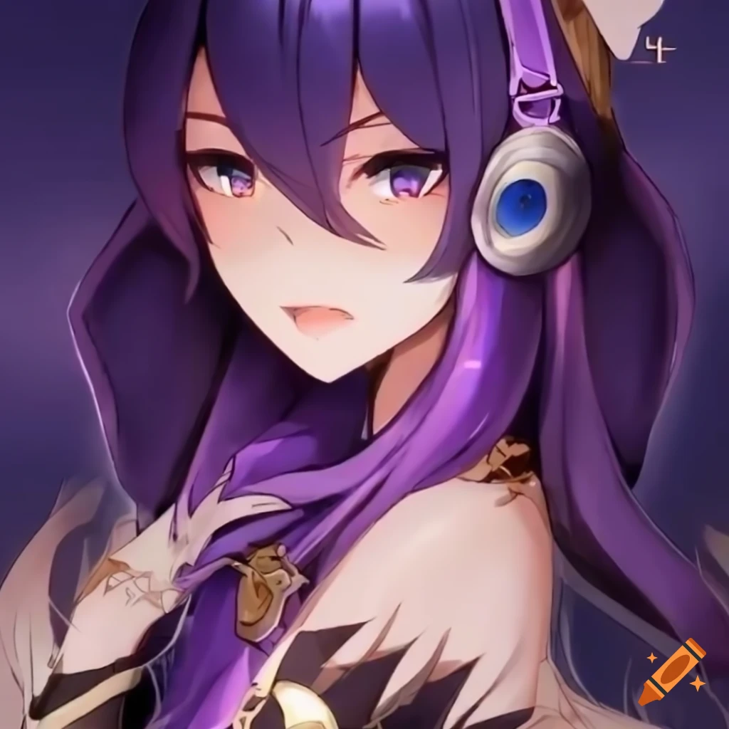 Anime style character in hoodie and headphones looking away
