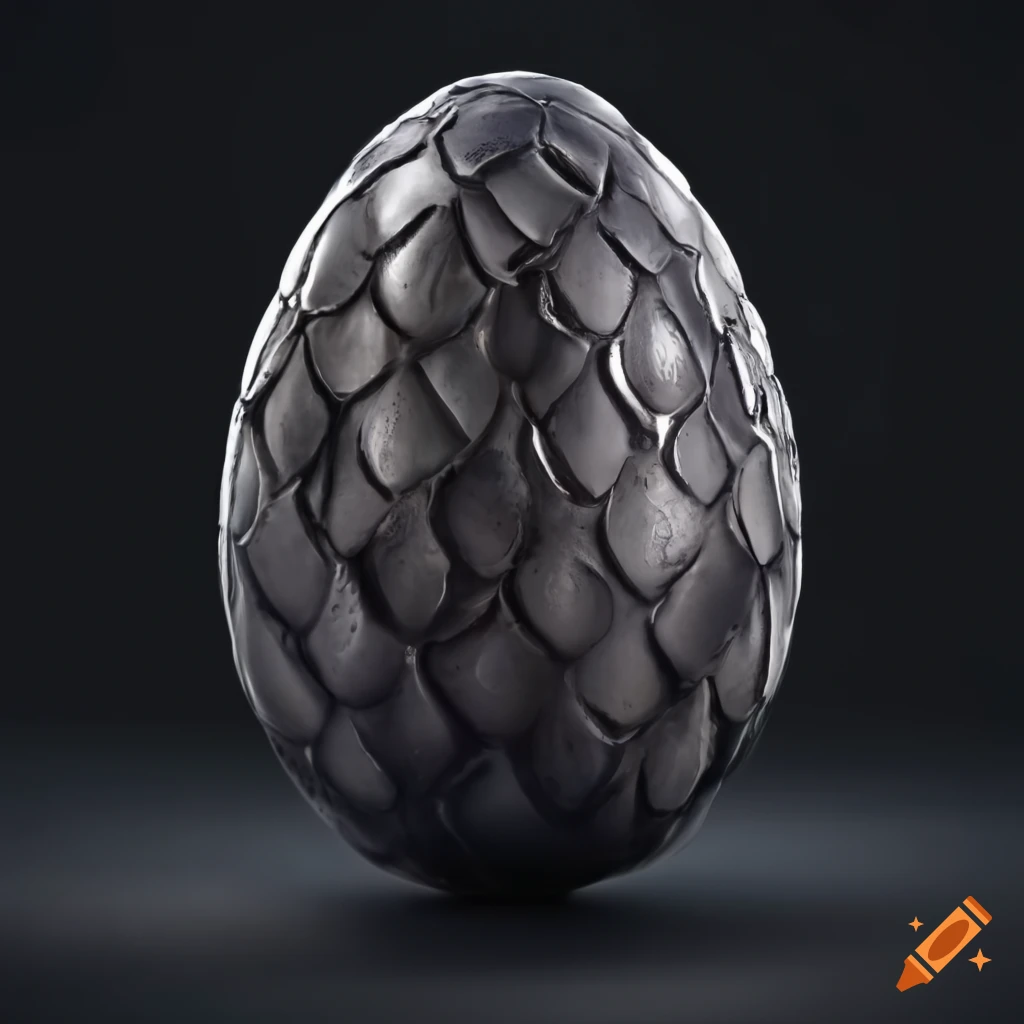 Black dragon egg with scales