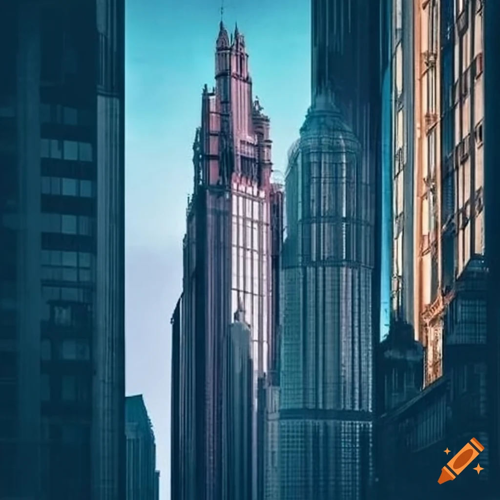 Executive observing contrast between skyscraper and street life