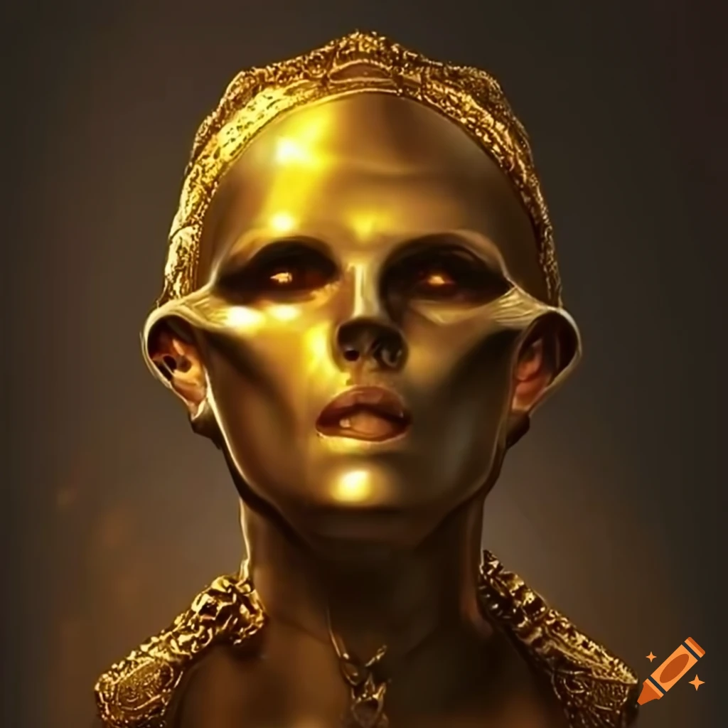 Mysterious woman in a golden aura