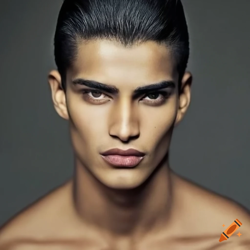 Male supermodel with mixed heritage and striking features