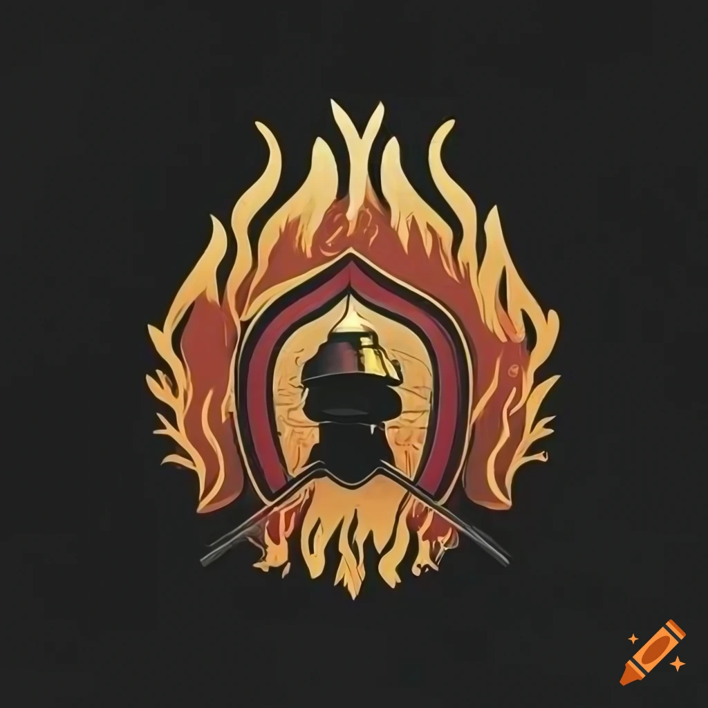 Logo for St. Andrä-Wörden Austria Fire Department with firefighter helmet and burning fire
