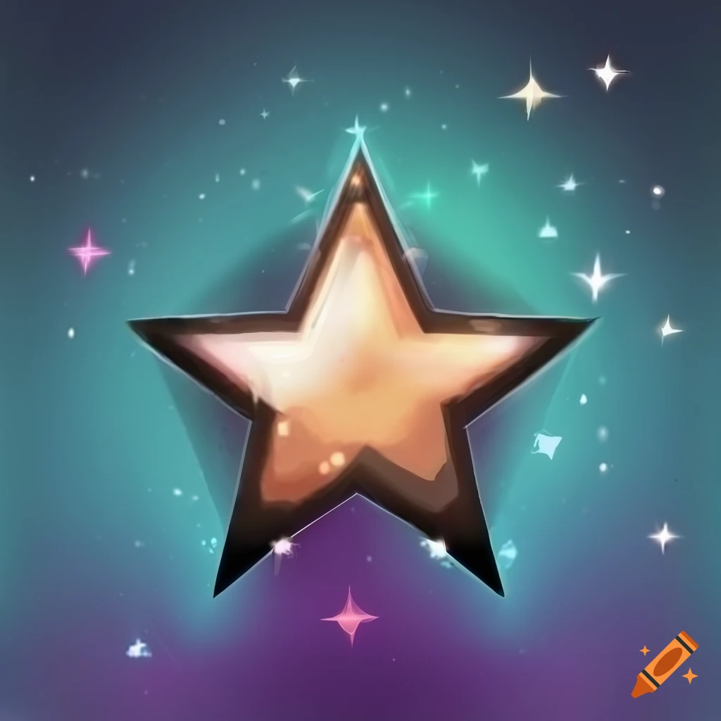 Bronze star badge emitting radiant light with reflections
