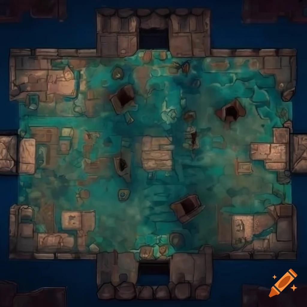 Top view of an old floor in a 2D area for mini RPG game