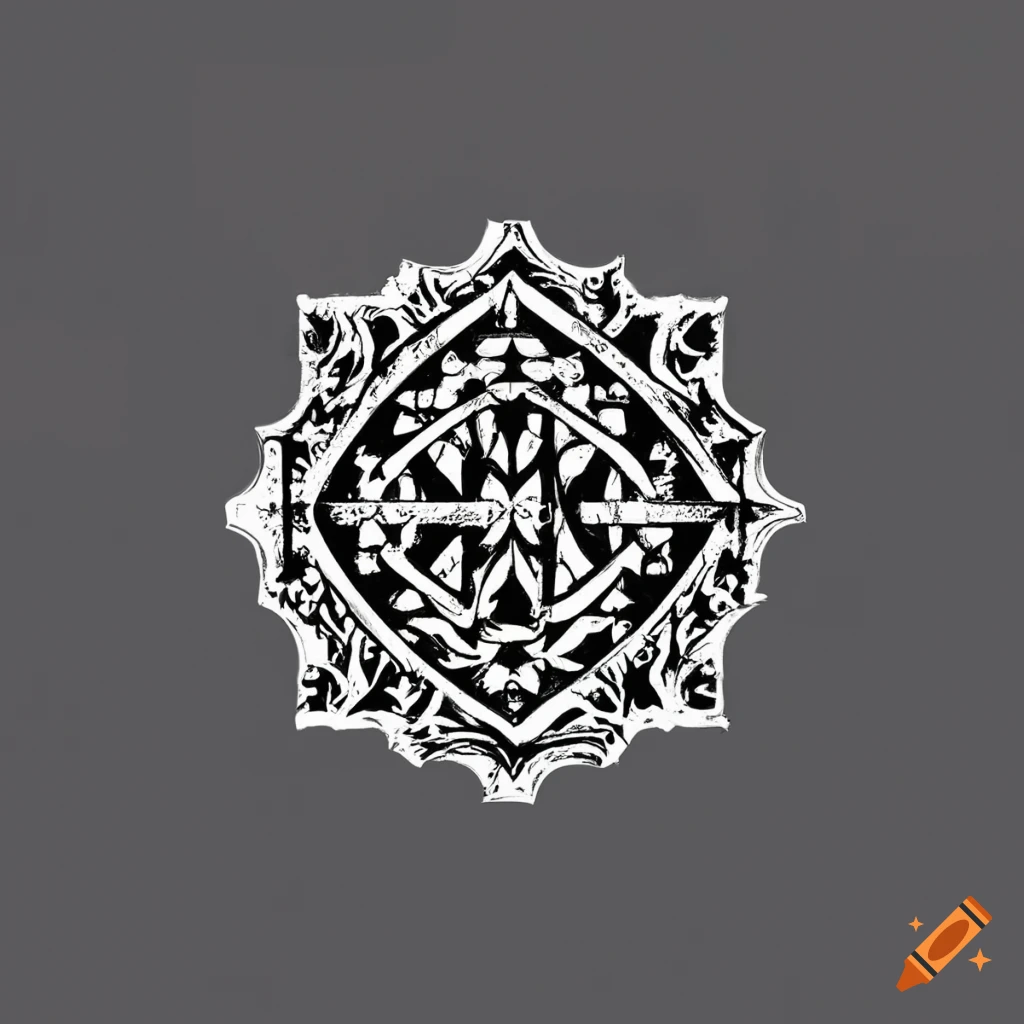 Black and white geometric postal stamp with Filipino tribal motifs