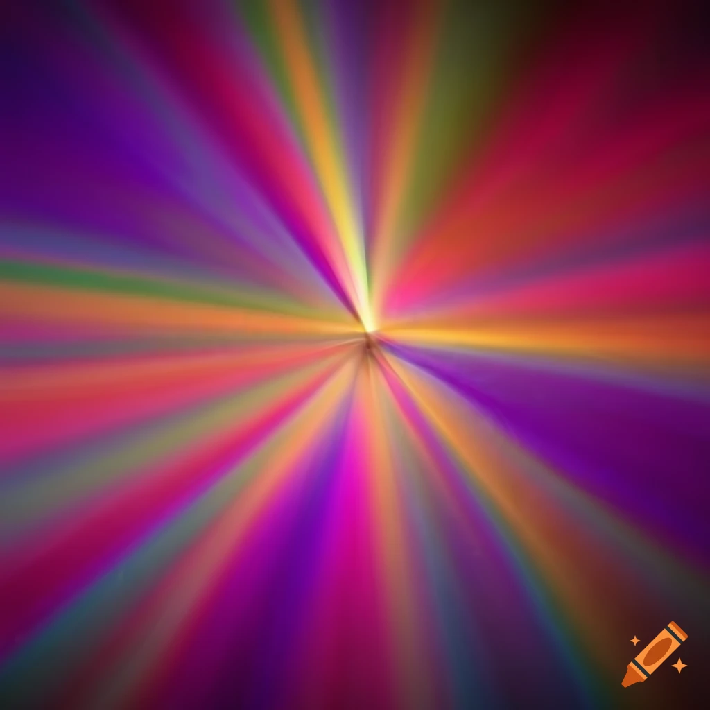 Iridescent light beam on bright magenta background