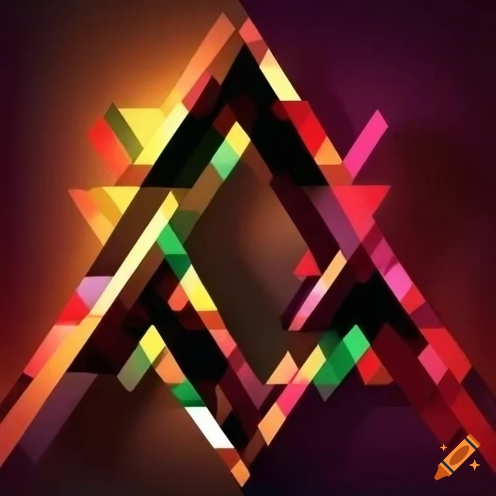 Geometric pattern of interconnected letter A triangles