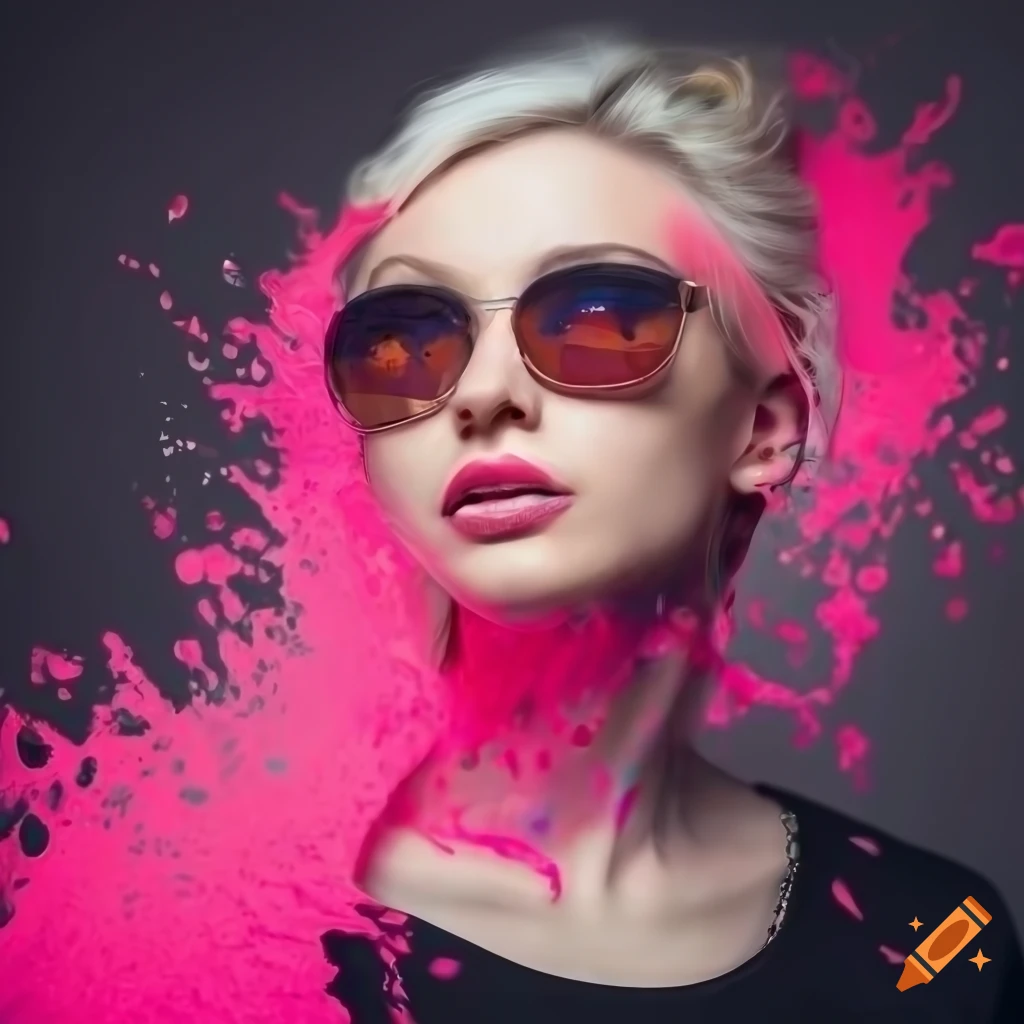 Artistic portrait of a woman with platinum blonde braid smoky grey