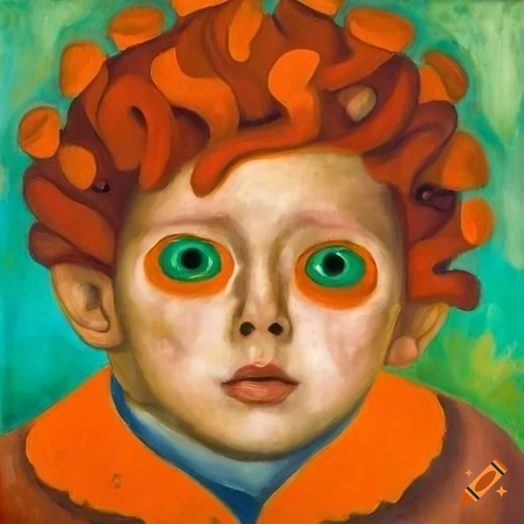 Portrait Of Children In Diego Rivera Style With Unique Eye Depiction portrait-of-children-in-diego-rivera-style-with-unique-eye-depiction