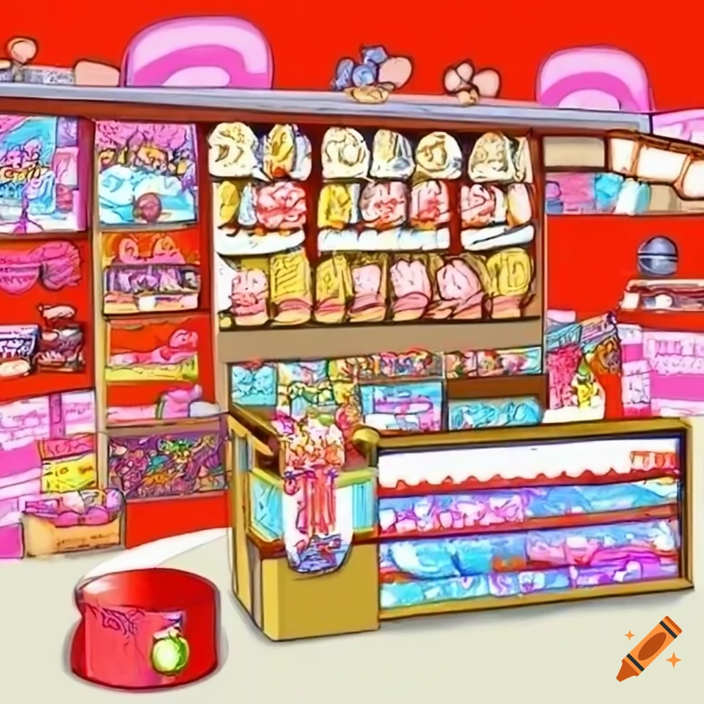 Candy shop on Craiyon
