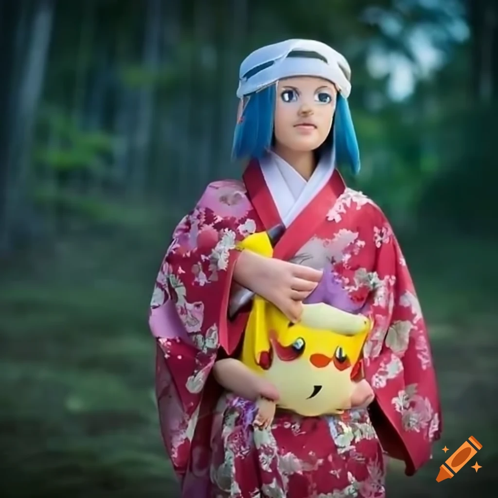 Dawn Pokemon wearing a kimono