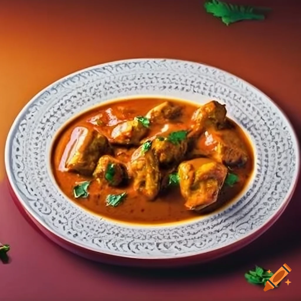 Butter Chicken Masala curry served on a white plate
