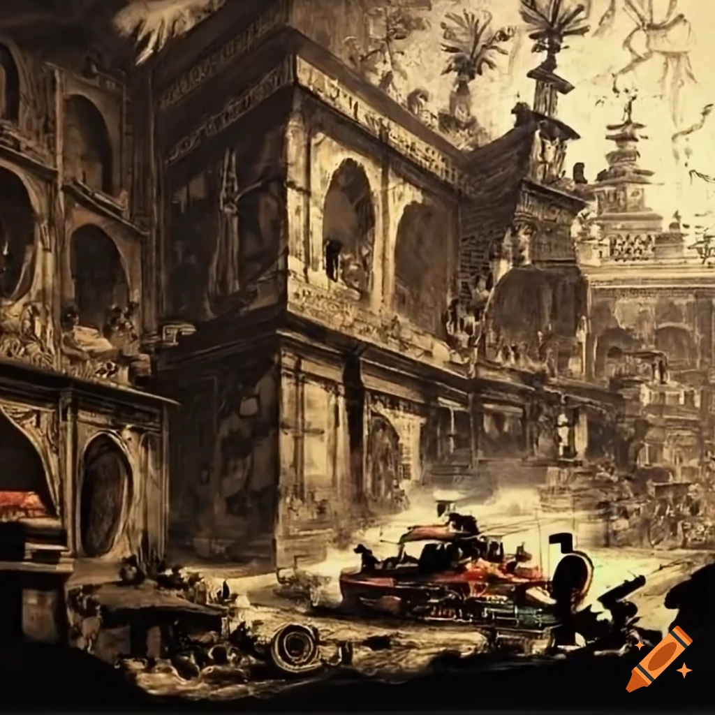 Formula 1 race in India with Piranesi inspiration