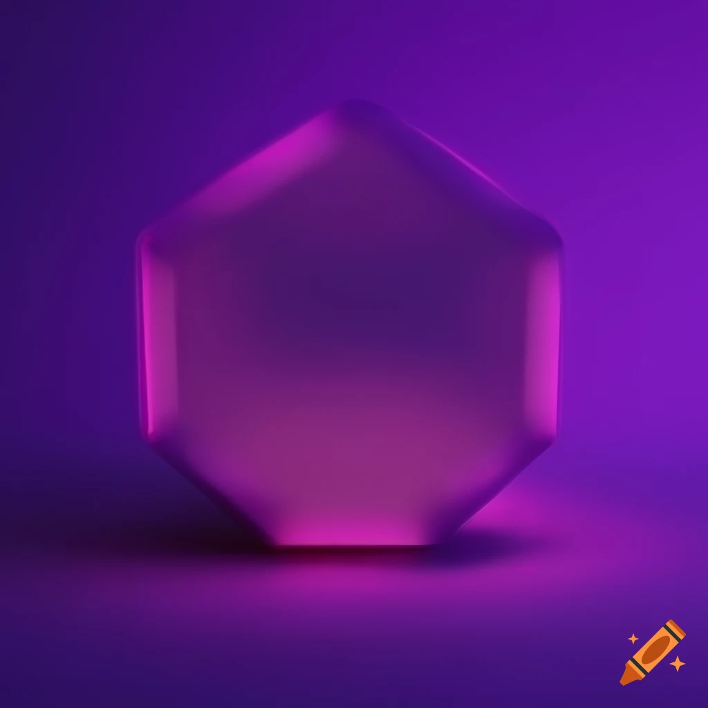 Fluorescent purple hexagon shape