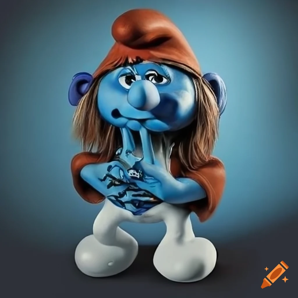 Biker Smurf character with a tough attitude