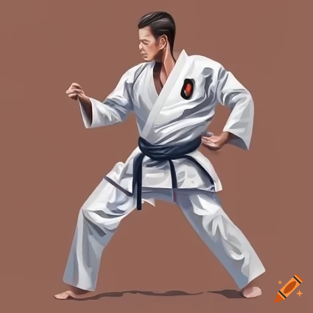 Martial artist in Kyokushin Karate uniform