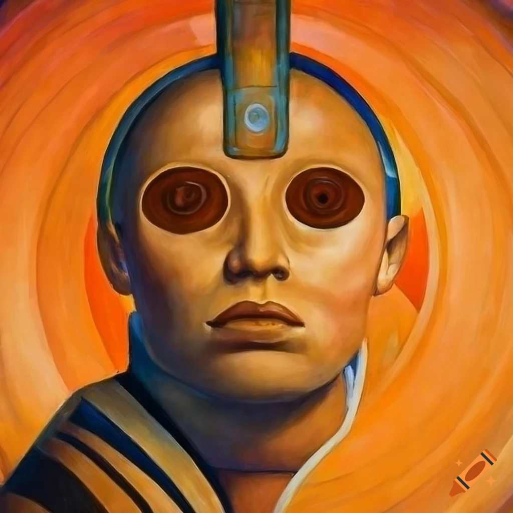 Diego Rivera-style futuristic mural of H.G. Wells' The Time Machine ...
