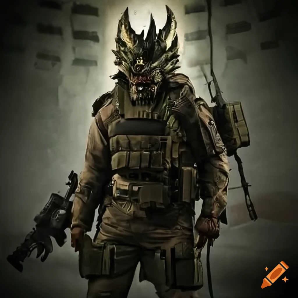 Dragon in tactical gear