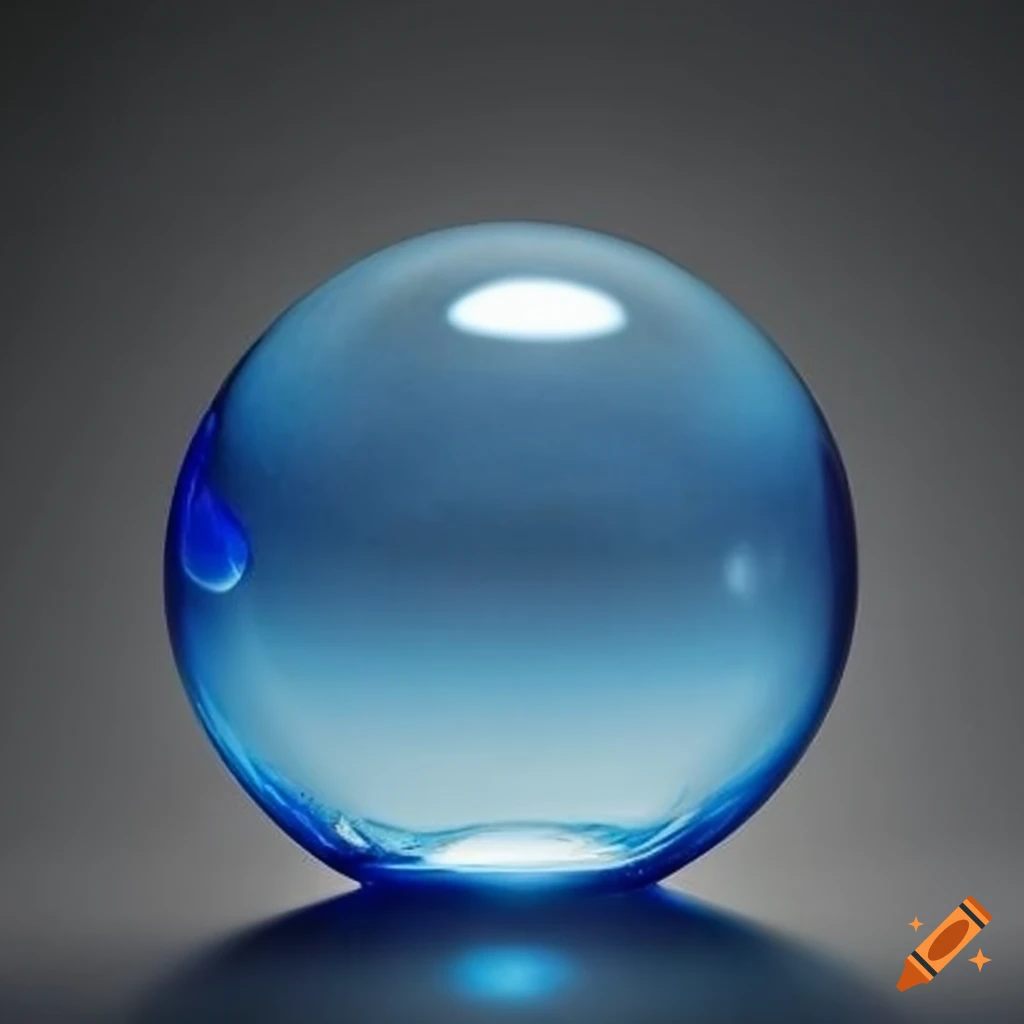 Hollow blue glass sphere