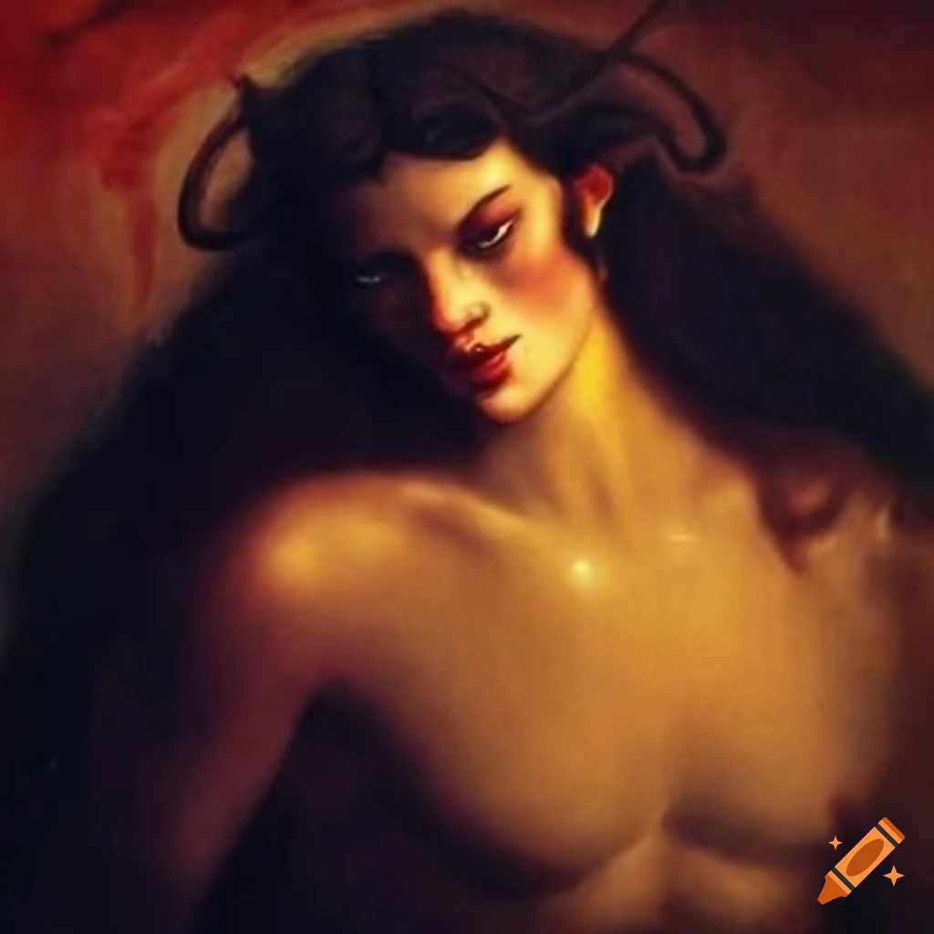 Franz von Stuck's Inferno featuring symmetrical beauty with fauns and minotaurs
