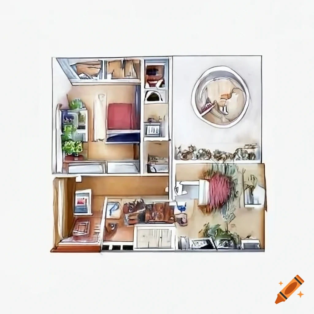 Simple floor plan of a flat
