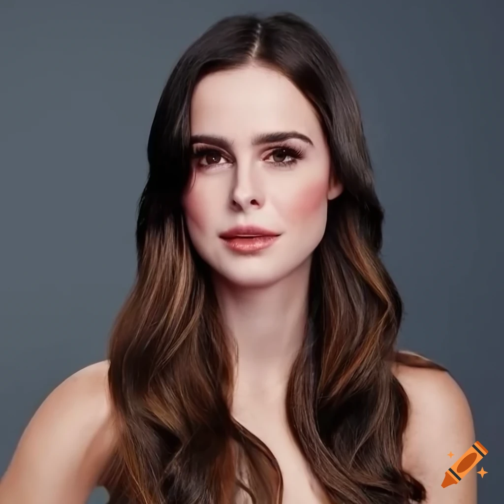 Beautiful young woman with a hyperrealistic blend of celebrity features