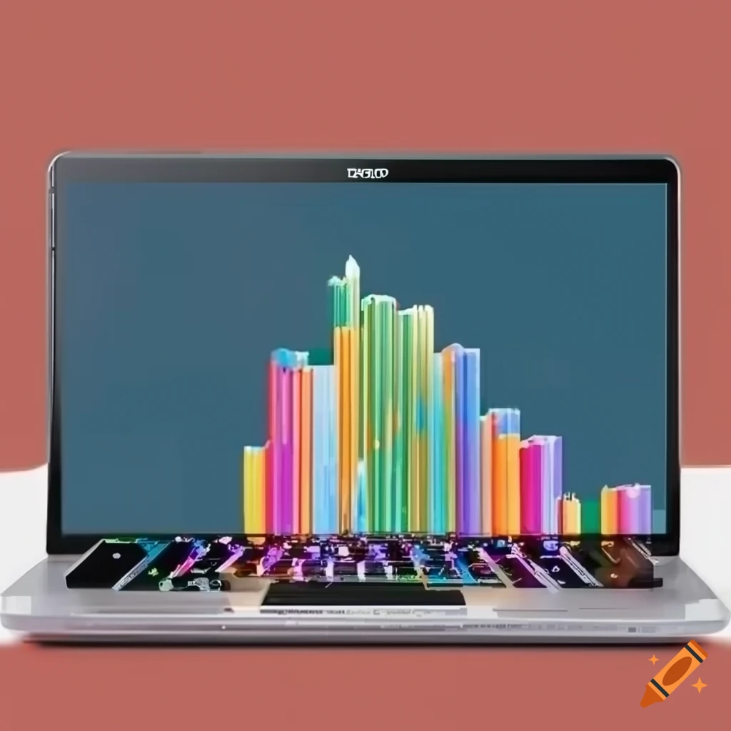 Colorful analytics dashboard on a laptop screen