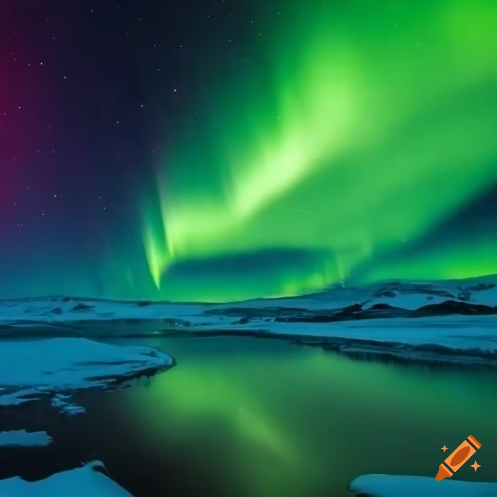High resolution 4k Aurora Borealis with an Arctic aura