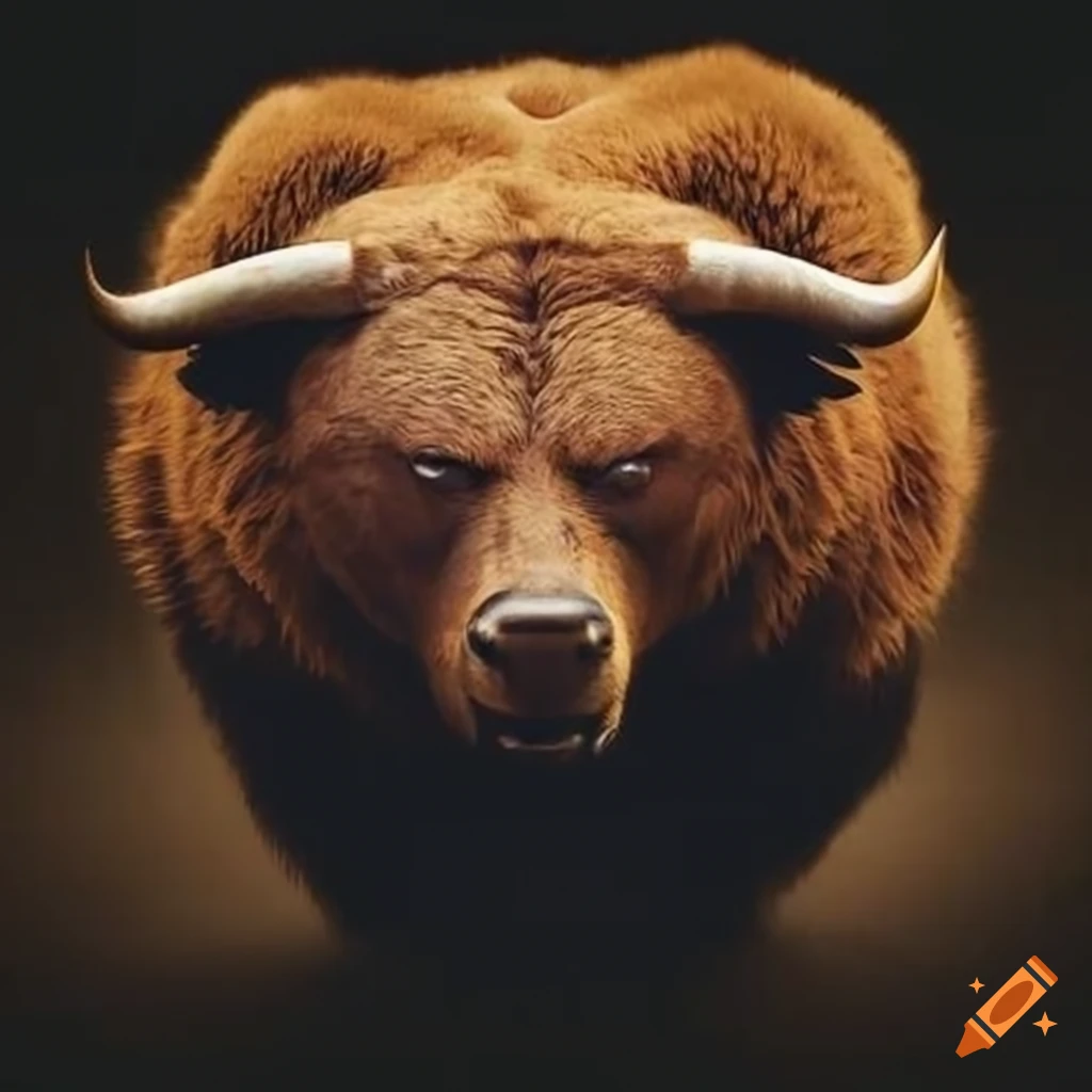 Bull and bear financial market symbols