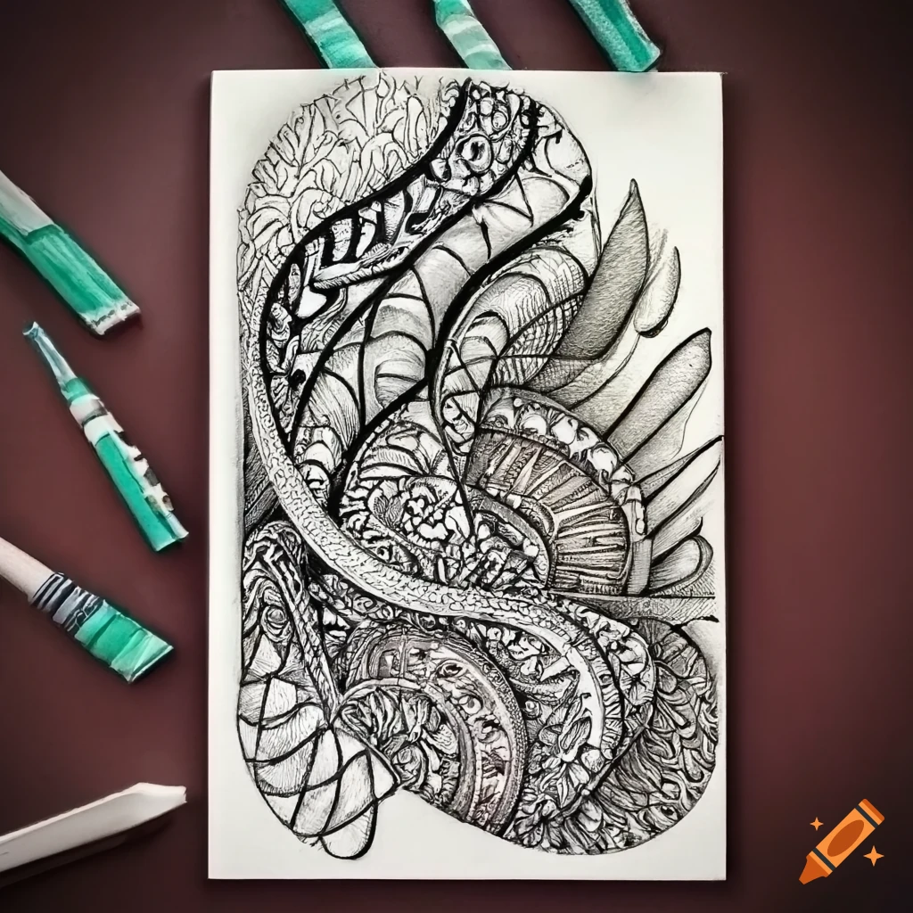 Zentangle art inspired by bookmarks with organic intricate patterns