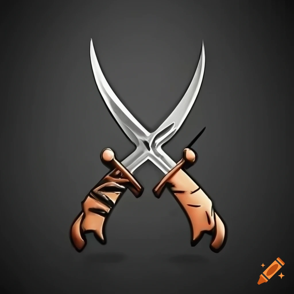 Dual crossed daggers logo in high quality