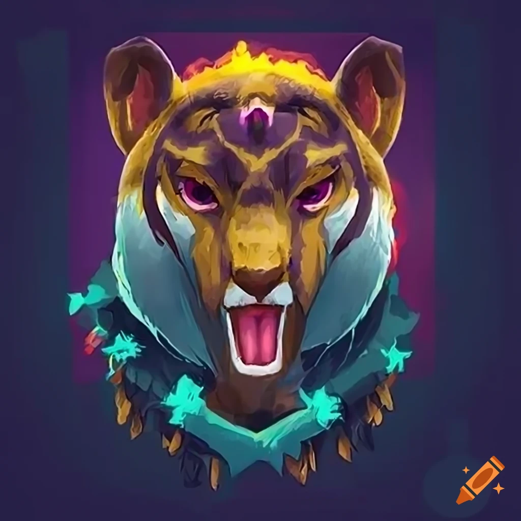 Wild puma in a card game design