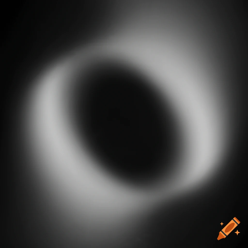 Abstract black and white texture resembling an egg in a cosmic setting