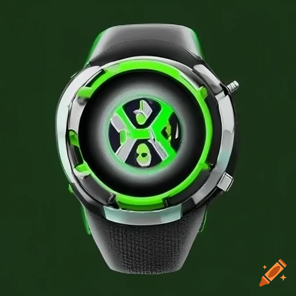 New omnitrix watch with green, black, and white colors on Craiyon