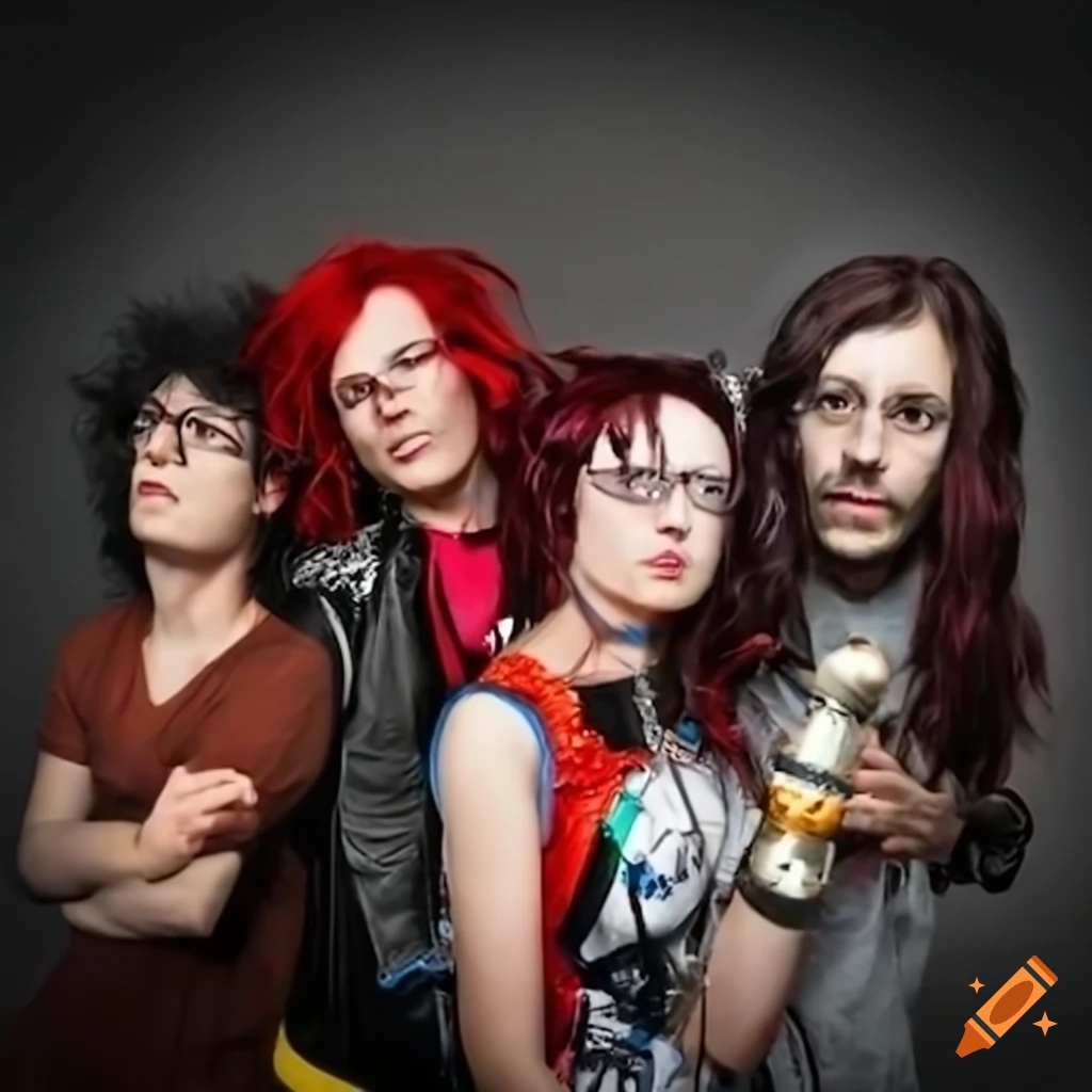 IT Crowd characters as rock musicians at a Cosplay event