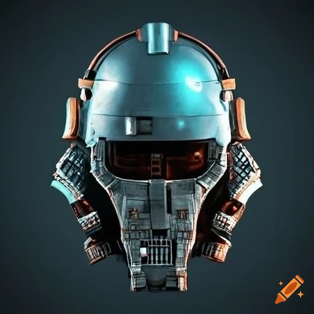 Sinister space helmet for an interstellar pirate-samurai