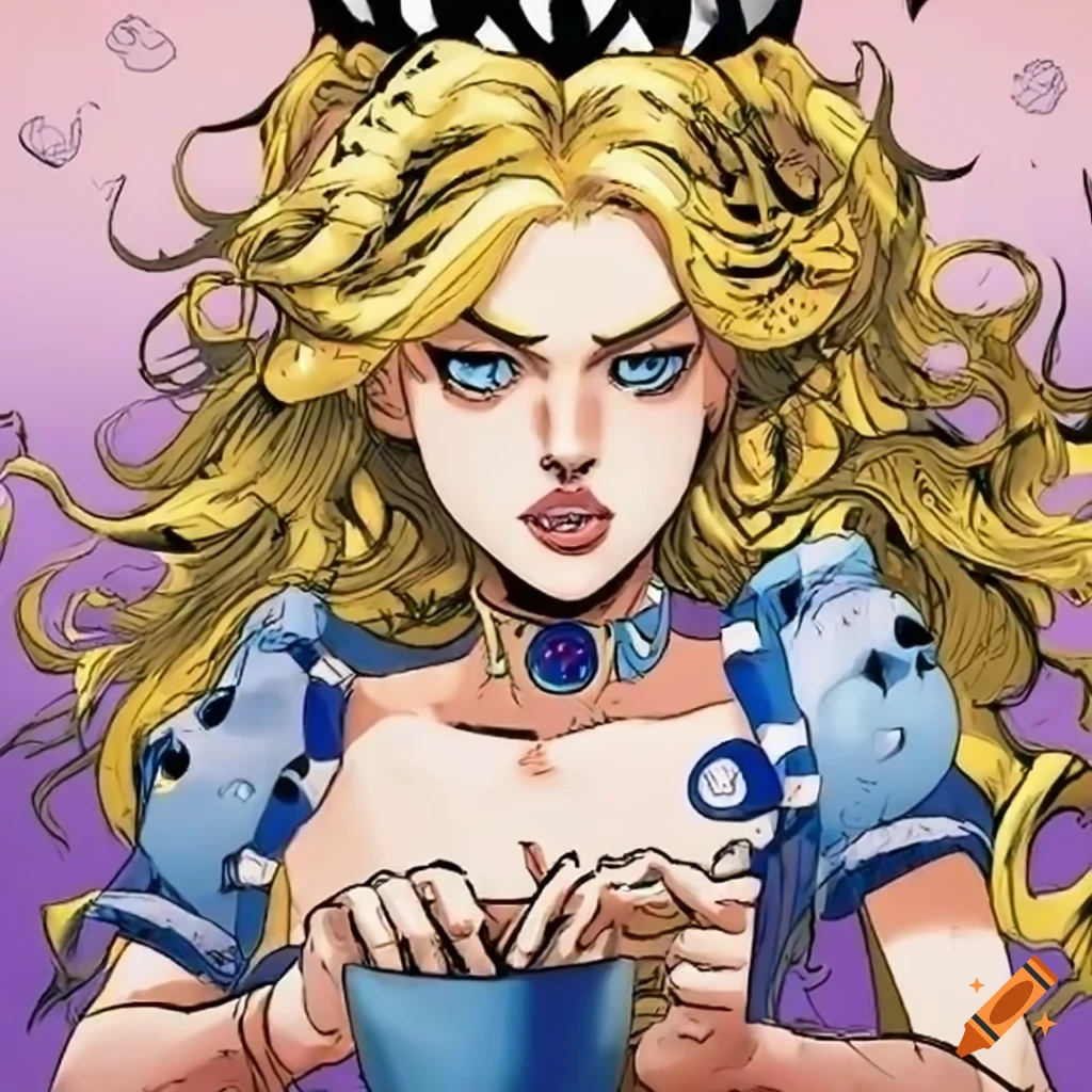 Alice in Wonderland comic strip inspired by JoJo's Bizarre Adventure