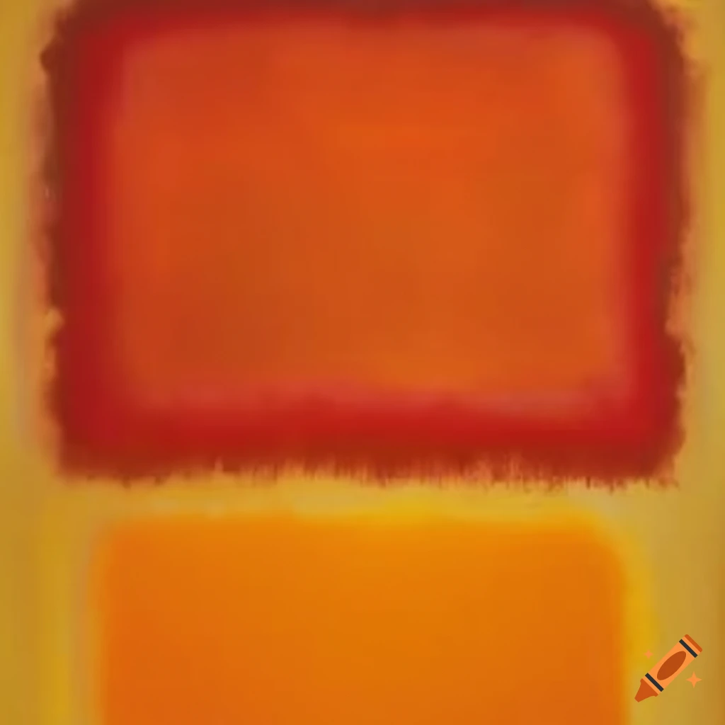 Abstract painting inspired by mark rothko with red, yellow, and orange ...