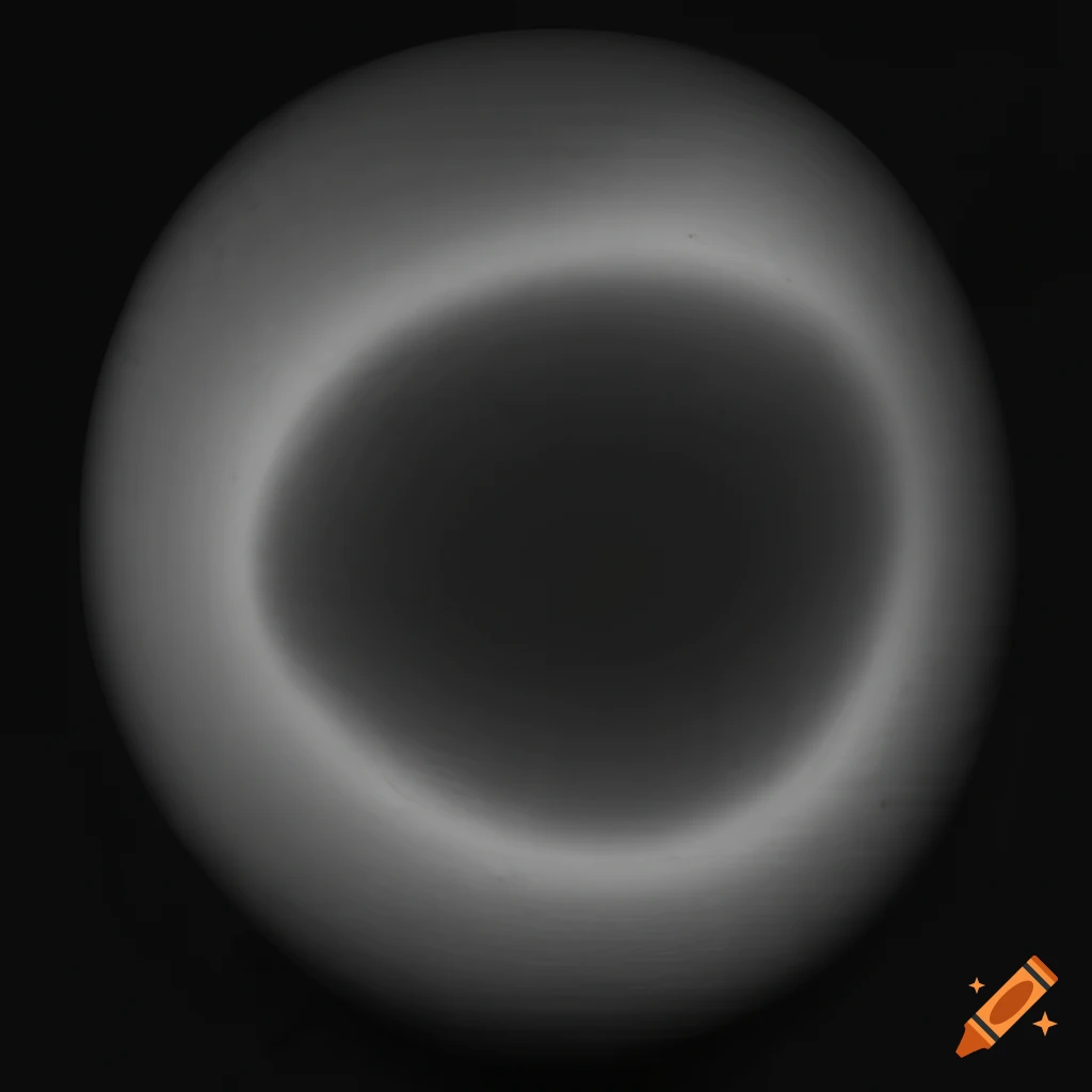 Abstract black and white texture resembling an egg in a cosmic setting